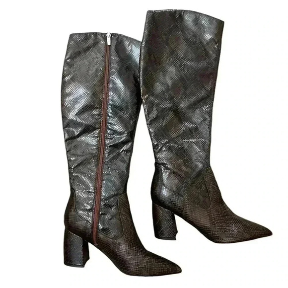 Marc Fisher Snakeskin Pattern Knee-High Boots - Picture 1 of 4